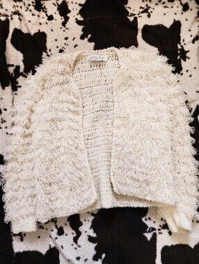 WOMEN'S 80'S SHAGGY BOHO JACKET - CREAM